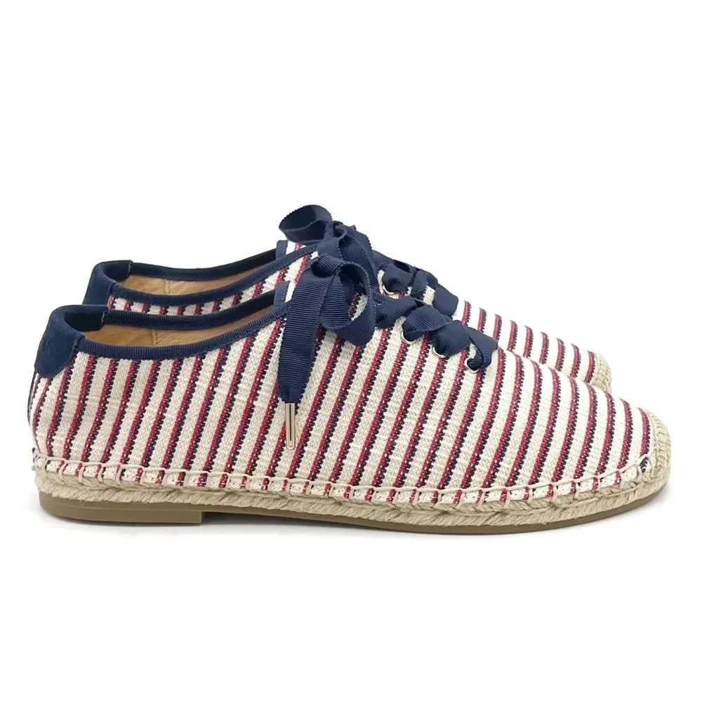 NWT Joie Corston Espadrille Sneaker Navy Red Cream Gold Women’s 38.5 US 7.5-8